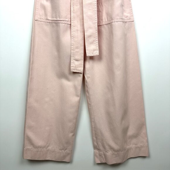 Whistles Alex Zip Front Tie Waist Sleeveless Jumpsuit Pale Pink Size 2 - Picture 4 of 12